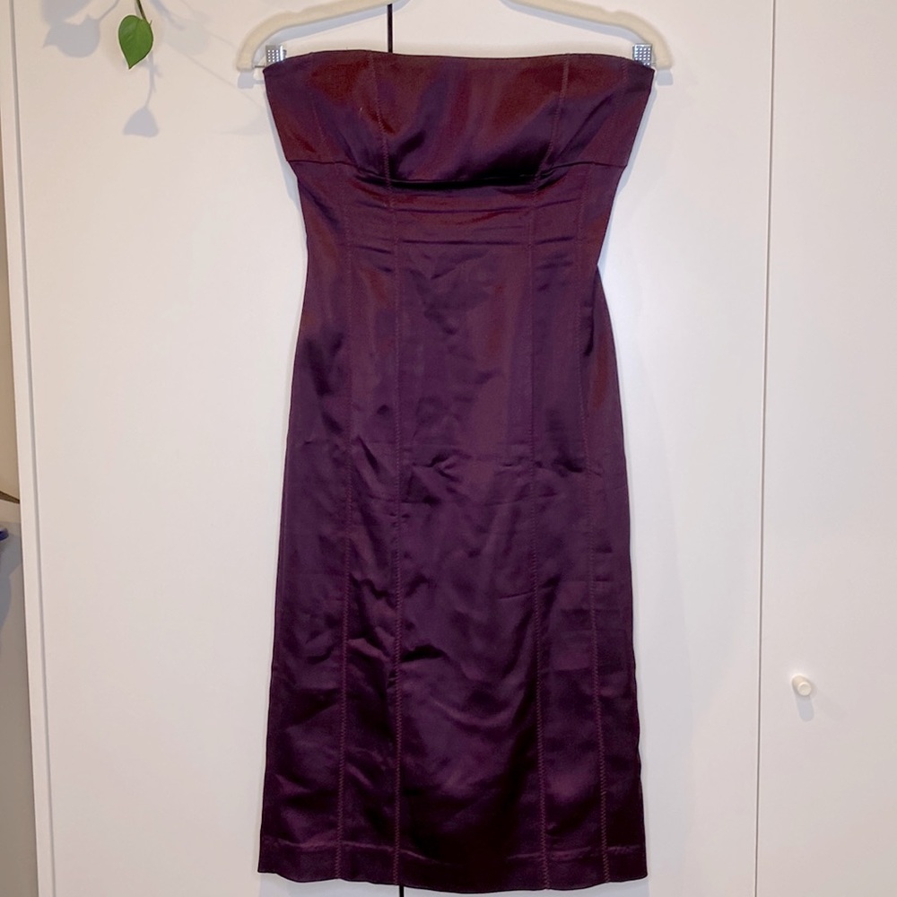 Bebe bustier bodycon royal purple cocktail dress